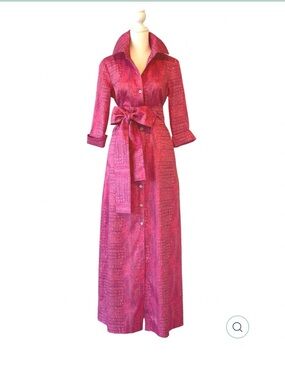 Susan Albright Huntington Dress in Fuchsia and Gold Gator Print PERFECT MOB!!